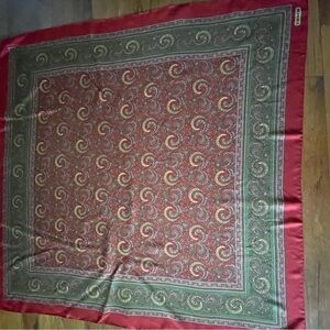 Coach Paisley Patterned Silk Scarf.